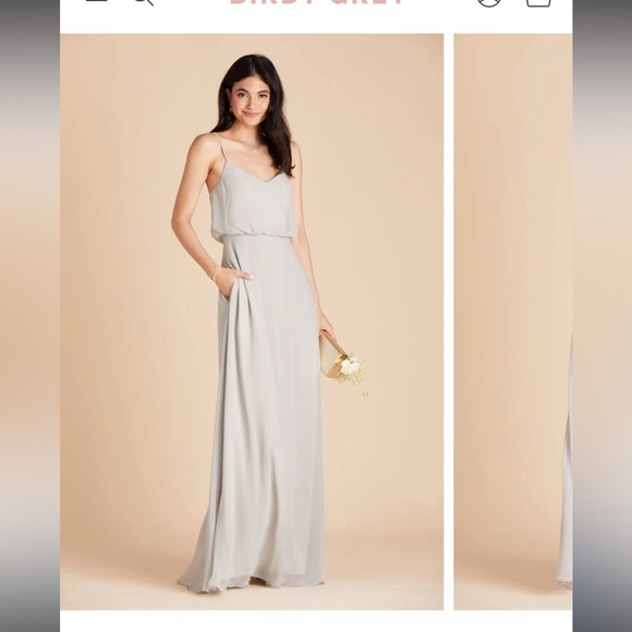 GWENNIE DRESS - DOVE GRAY BIRDIE GREY XS - Picture 2 of 10